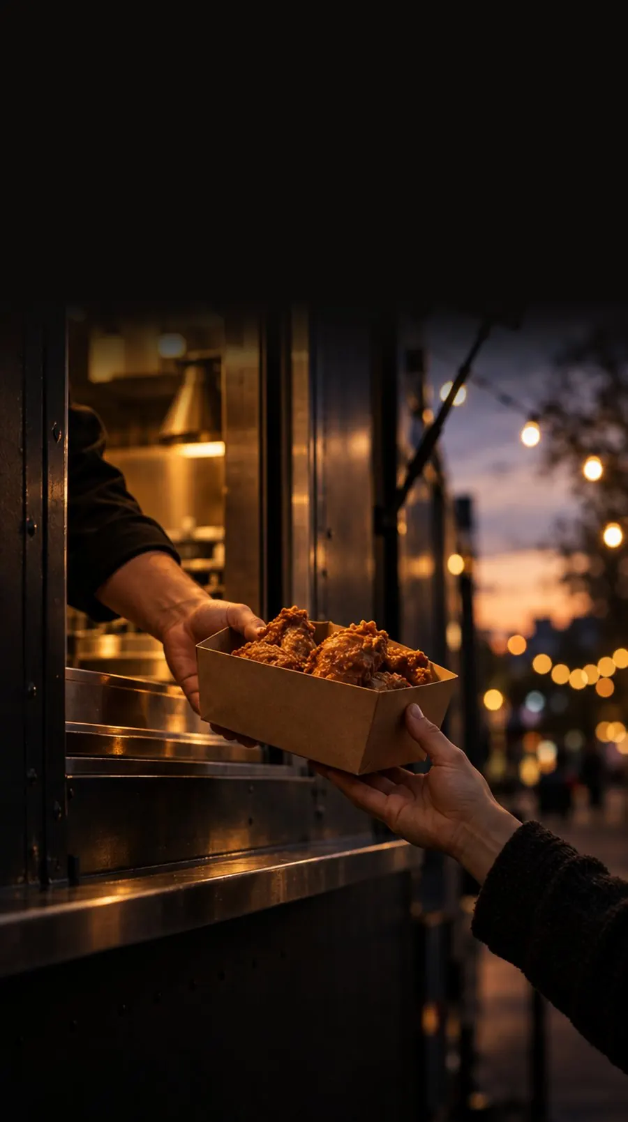 Holdaak Food Truck: fried chicken handed out from the truck window